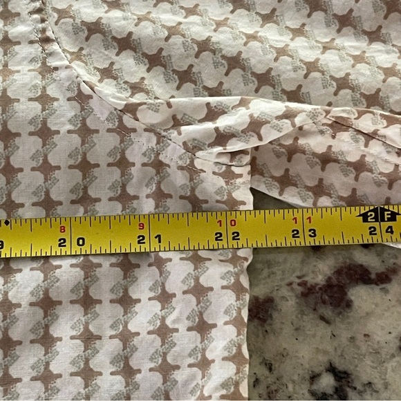 Club Monaco Tan Geo Print Button Up Slim Fit Size Large Men’s Short Sleeve Ralph - Picture 6 of 7